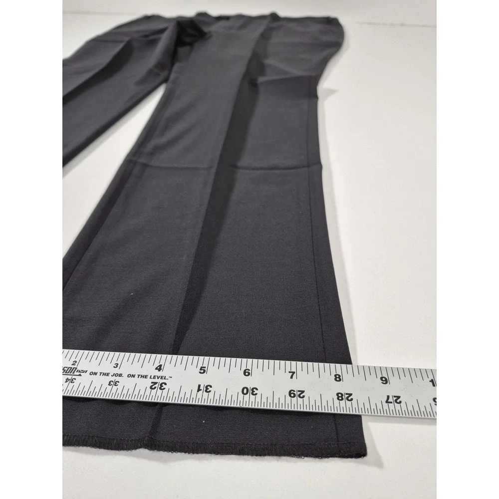Giles & Jasper Dress Pants Mens 45x36 Black Wool Stretch Flat Front Modern Fit